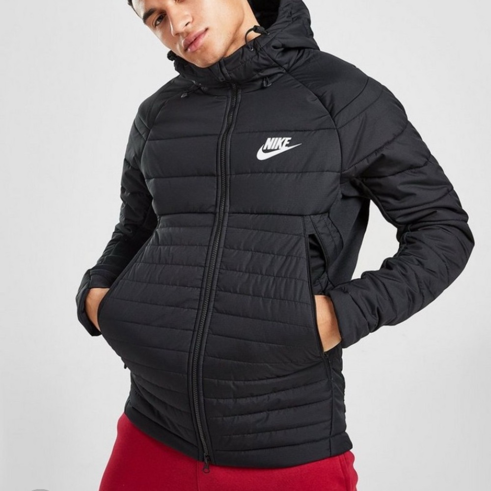 Nike HYBRID Black Hooded Puffer Jacket